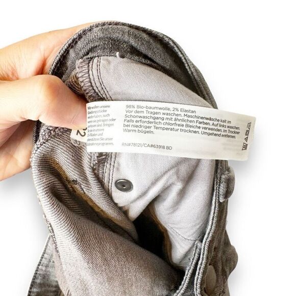 Eileen Fisher Organic Cotton Stretch Denim High-Rise Straight Leg Jeans Gray 6 - Picture 5 of 6